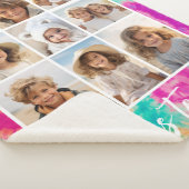 新年のタイダイティール(緑がかった色)70sのVibeへの応援 シェルパブランケット (3/4)