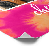 新年のタイダイティール（緑がかった色）70sのVibeへの応援 ポスター (角)