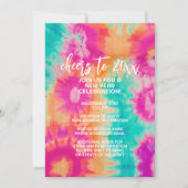 新年のタイダイティール（緑がかった色）70sのVibeへの応援 招待状 (正面)