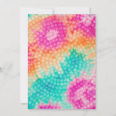 新年のタイダイティール（緑がかった色）70sのVibeへの応援 招待状 (裏面)