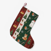 新年のテキスタイルとパッケージ、クマ スモールクリスマスストッキング (正面 (吊り時))