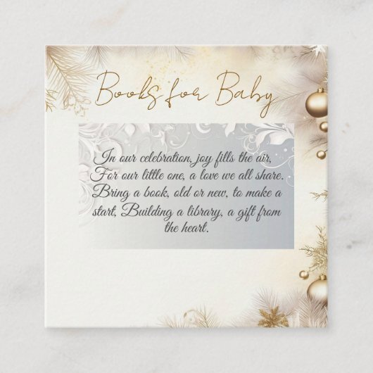 新年のデザイン金ゴールドエレガント赤ちゃんシャワー エンクロージャーカード (正面)
