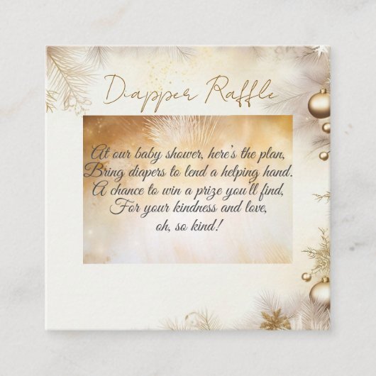 新年のデザイン金ゴールドエレガント赤ちゃんシャワー エンクロージャーカード (正面)