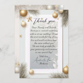 新年のデザイン金ゴールドエレガント赤ちゃんシャワー サンキューカード (正面/裏面)