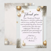新年のデザイン金ゴールドエレガント赤ちゃんシャワー サンキューカード (正面/裏面)