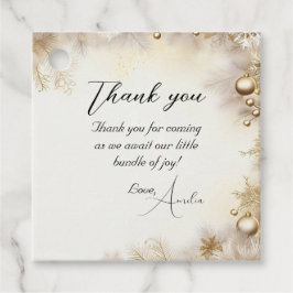 新年のデザイン金ゴールドエレガント赤ちゃんシャワー フェイバータグ