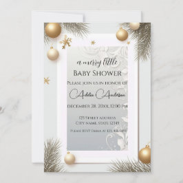 新年のデザイン金ゴールドエレガント赤ちゃんシャワー 招待状
