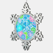 新年のデザイン スノーフレークピューターオーナメント (右)