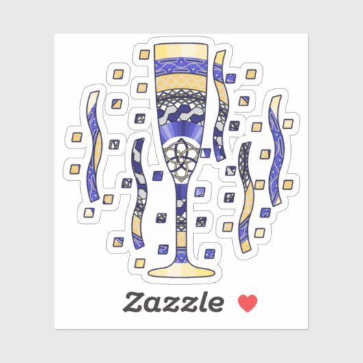 新年のトースト輪郭ステッカー シール (シート)