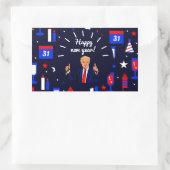 新年のドナルドトランプ 長方形シール (バッグ)