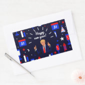 新年のドナルドトランプ 長方形シール (封筒)