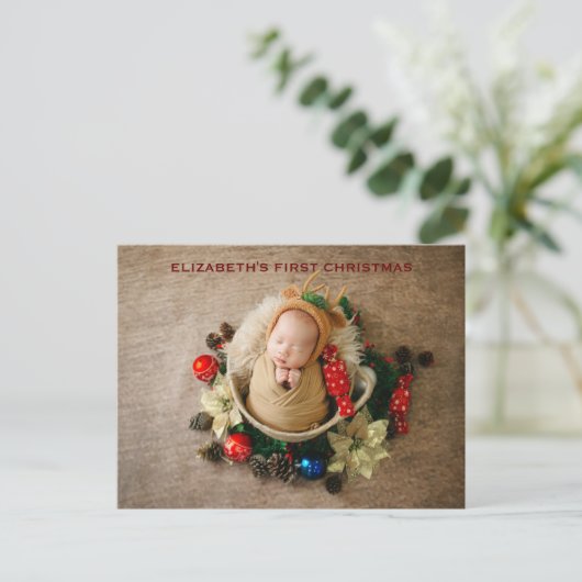 新年のハガキと写真のベビー シーズンポストカード (スタンド正面)