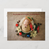 新年のハガキと写真のベビー シーズンポストカード (正面/裏面)