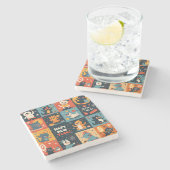 新年のパターン石コースター ストーンコースター (横)