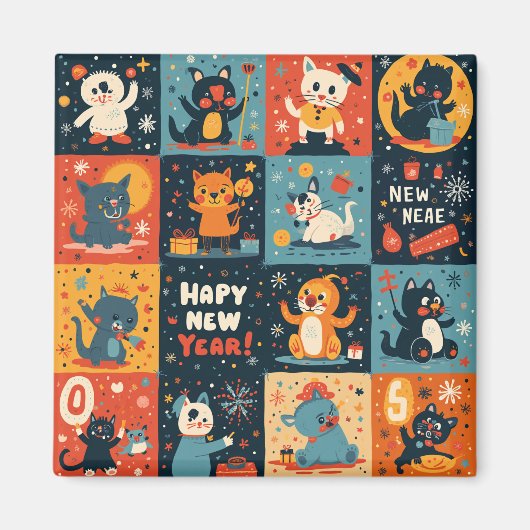 新年のパターン磁石 マグネット (正面)