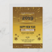 新年のパーティの招待状のフライヤ 招待状 (正面/裏面)