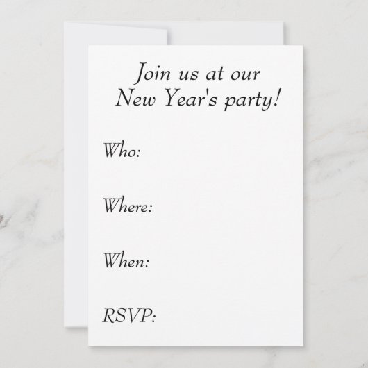 新年のパーティの招待状 招待状 (裏面)