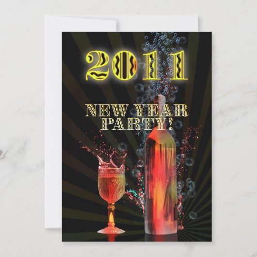 新年のパーティの招待状 招待状 (正面)