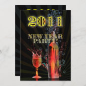 新年のパーティの招待状 招待状 (正面/裏面)