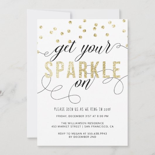 新年のパーティの招待状 招待状 (正面)