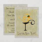 新年のパーティーへの招待 招待状 (正面/裏面)