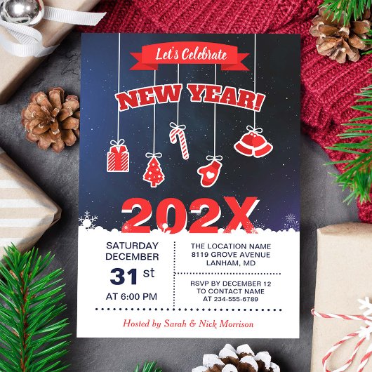 新年のパーティーを祝おう 招待状