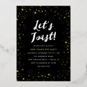 新年のパーティーを祝おう 箔招待状 (正面)