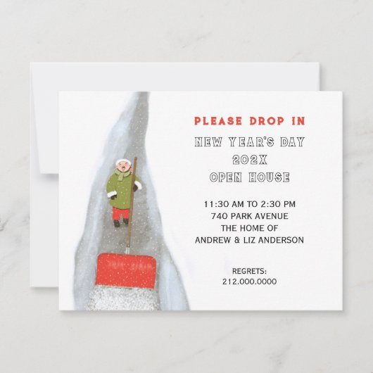 新年のパーティーオープンハウス 招待状 (正面)