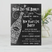 新年のパーティーシャンパンお祝い 招待状 (スタンド正面)