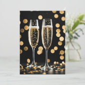 新年のパーティーシャンパングラス 招待状 (スタンド正面)