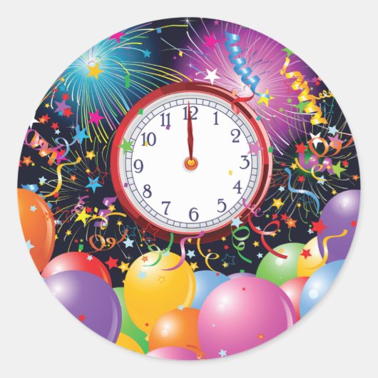 新年のパーティーシール ラウンドシール (正面)