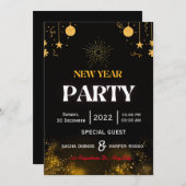 新年のパーティーパーソナライズされた招待状 招待状 (正面/裏面)