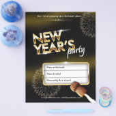 新年のパーティーフライヤー – 完全にカスタマイズ チラシ (シングル)