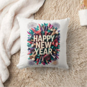 新年のパーティーホーンTシャツ、紙吹雪の爆発 クッション (ブランケット)