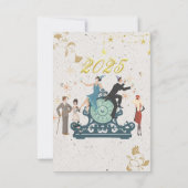 新年のパーティーヴィンテージがギャツビーを鼓舞素晴らしした 招待状 (裏面)