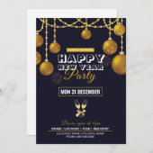 新年のパーティー招待チラシ 招待状 (正面/裏面)