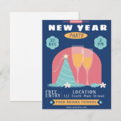 新年のパーティー招待状 招待状 (正面/裏面)