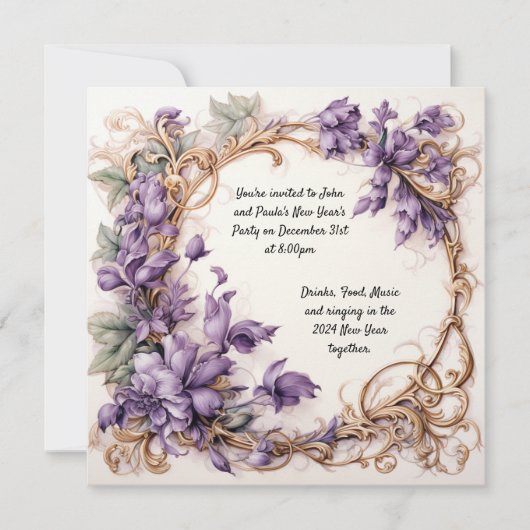 新年のパーティー招待状 招待状 (正面)