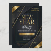 新年のパーティー正式招待状 招待状 (正面/裏面)
