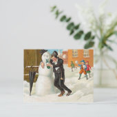 新年のパーティー飲、おもしろいヴィンテージ ポストカード (スタンド正面)