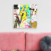 新年のパーティー キャンバスプリント (インサイチュ (リビング))