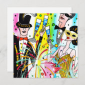 新年のパーティー シーズンカード (正面/裏面)