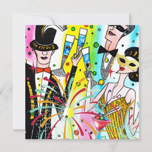 新年のパーティー シーズンカード (正面)