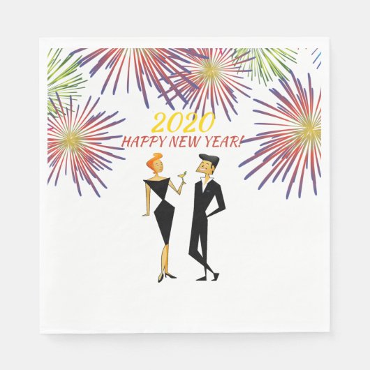 新年のパーティー! スタンダードランチョンナプキン (正面)