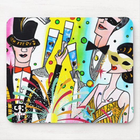 新年のパーティー マウスパッド (正面)