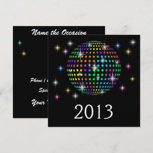 新年のパーティー- SRF 招待状 (正面/裏面)