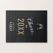 新年のビジモダンネスロゴ黒金ゴールドキープサケ ジグソーパズル (横)