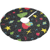 新年のフェスティバル:シカラフルームレス。 ブラッシュドポリエステルツリースカート (アングル)