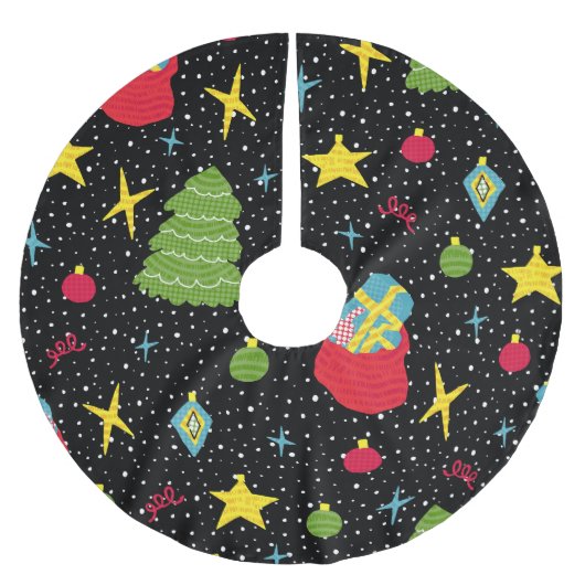 新年のフェスティバル:シカラフルームレス。 ブラッシュドポリエステルツリースカート (正面)