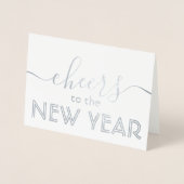 新年のフォトスクリプトシンプルへの応援モダン 箔カード (正面)